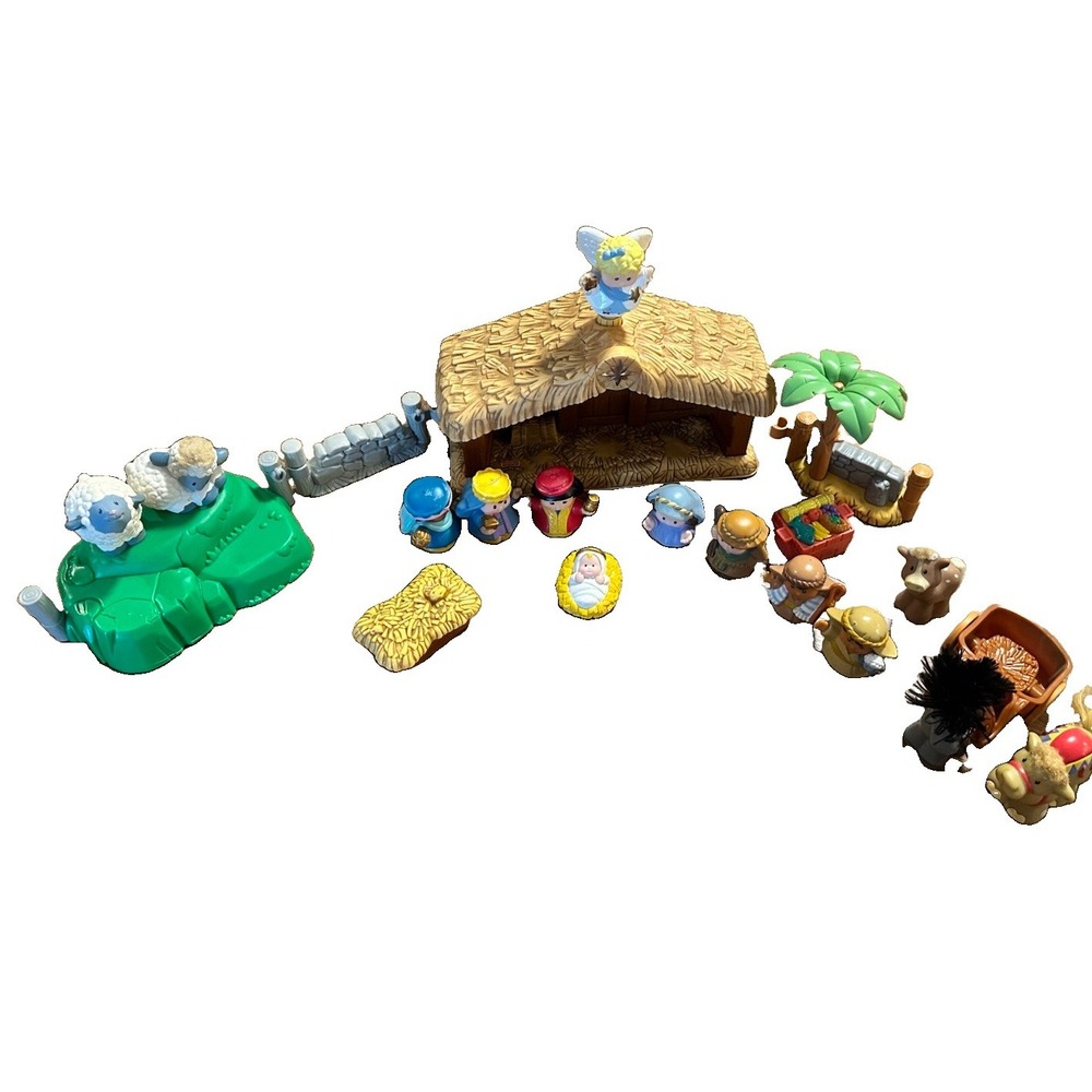 Fisher-Price Little People Nativity Set Stable w/ Animals & Figures Lot